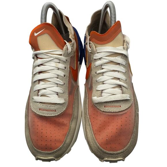 Nike Waffle One Women’s 7 DC2533-200 Pearl White Orange Mesh Suede Sneakers - Picture 2 of 9